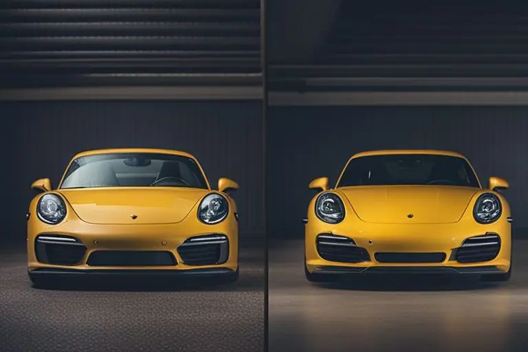 Side-by-side image of a leased Porsche and a purchased Porsche