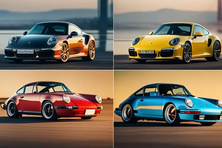 A side-by-side comparison of the different Porsche 911 models