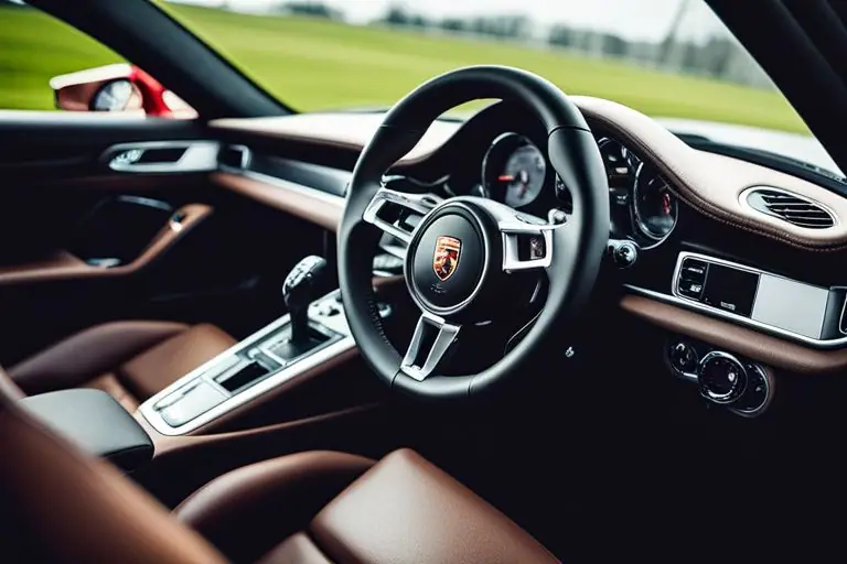 Interior view of the Porsche 911 Carrera dashboard