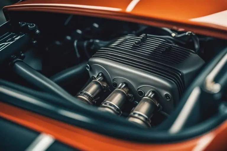 A close-up photo of the engine of a Targa Porsche