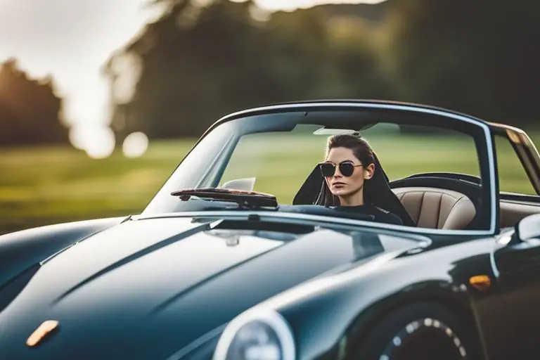 Image of a person test driving a Porsche